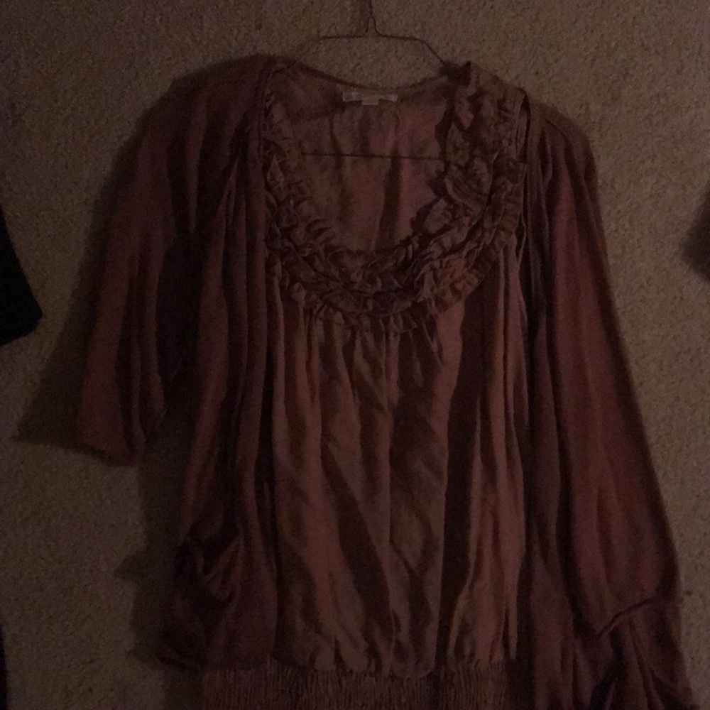 Sleeveless ruffled blouse and cardigan